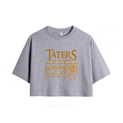 Pagewings Taters PoTaToes Women Crop Tops