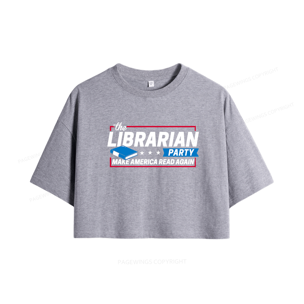 Pagewings The Librarian Party Women Crop Tops