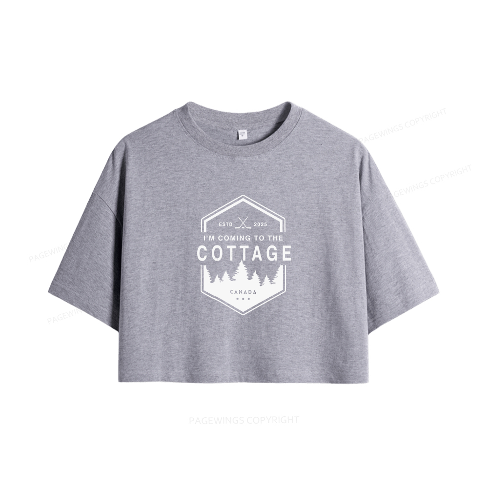 Pagewings Coming To The Cottage Women Crop Tops