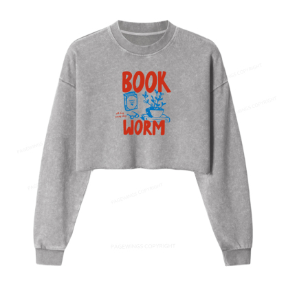Pagewings Bookworm Washed Crop Sweatshirt