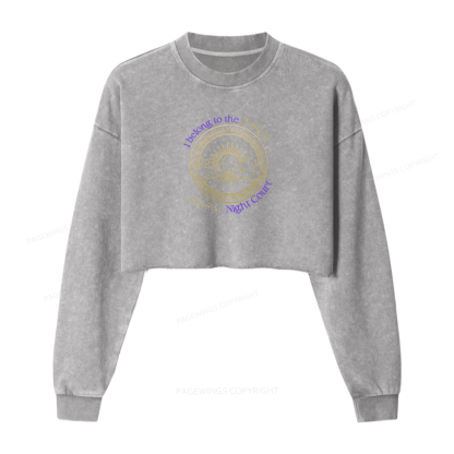 Pagewings I Belong to the Night Court Washed Crop Sweatshirt