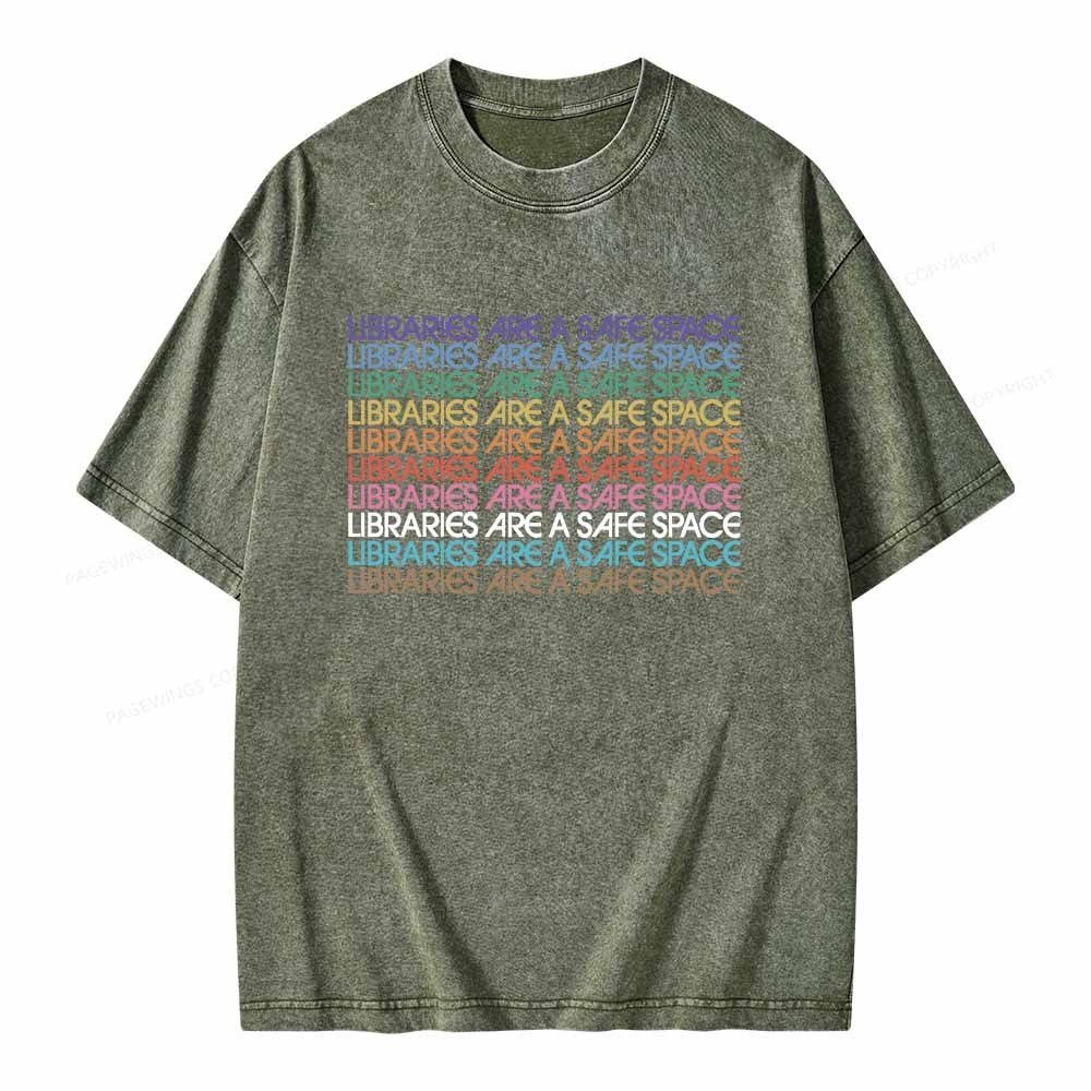 Pagewings Libraries Are For Everyone Unisex Washed T-shirt