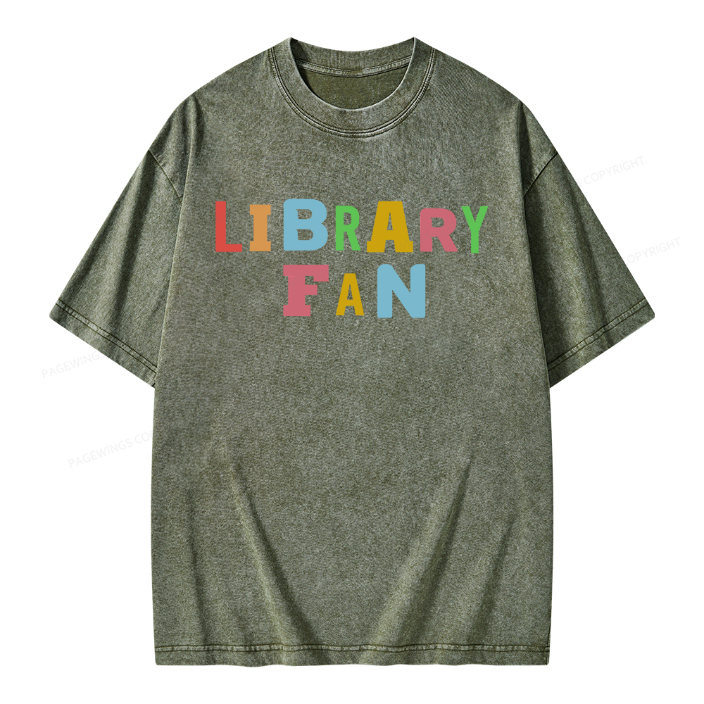 Pagewings Library Fan Unisex Washed T-shirt