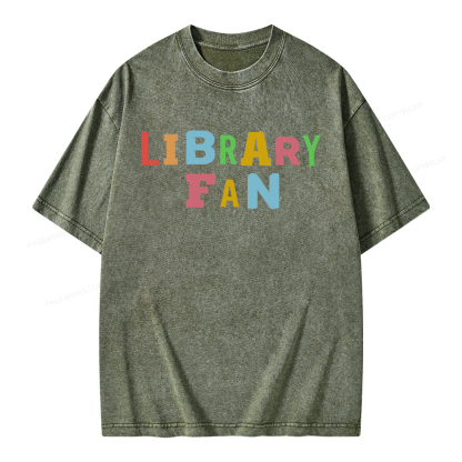 Pagewings Library Fan Unisex Washed T-shirt