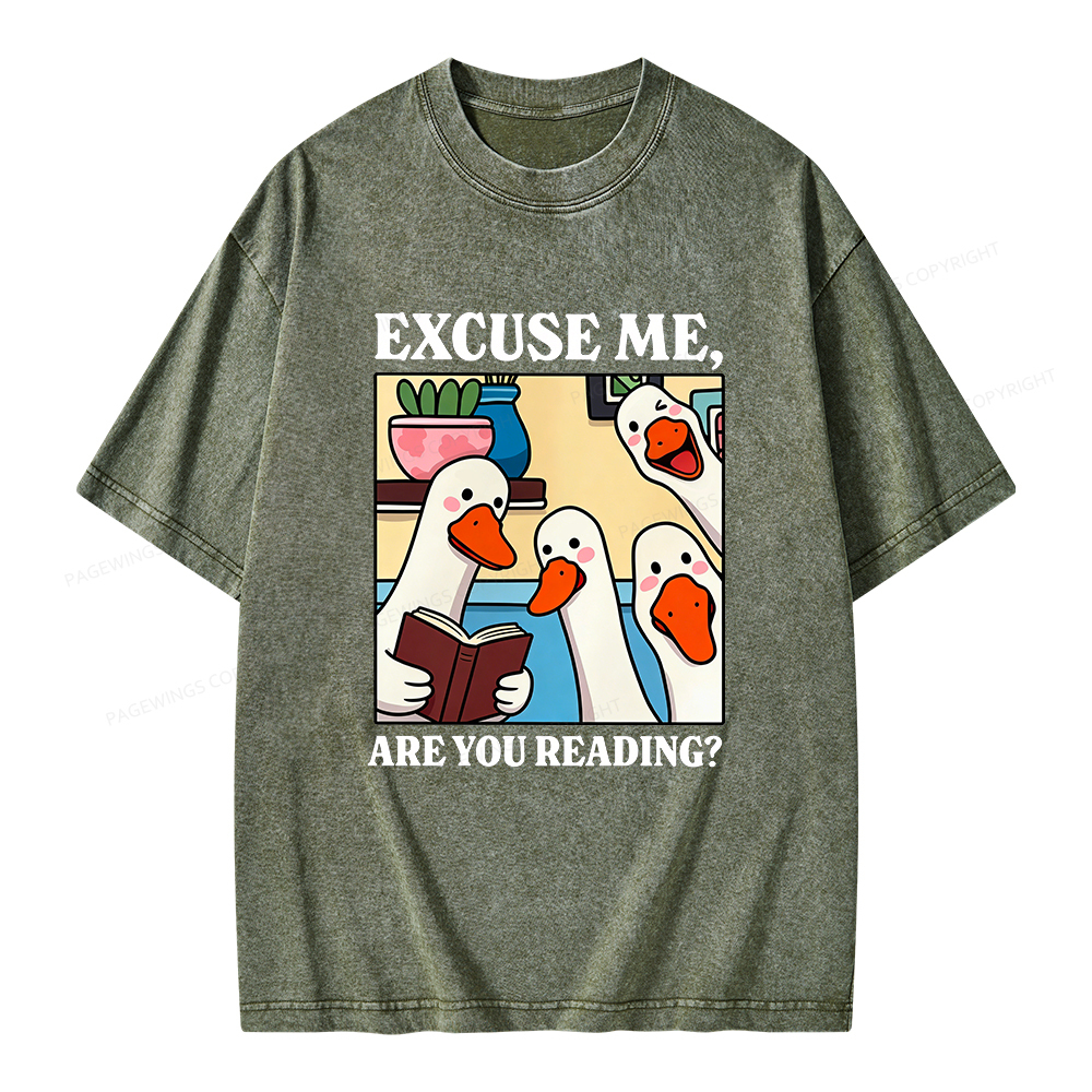 Pagewings Are You Reading Unisex Washed T-shirt