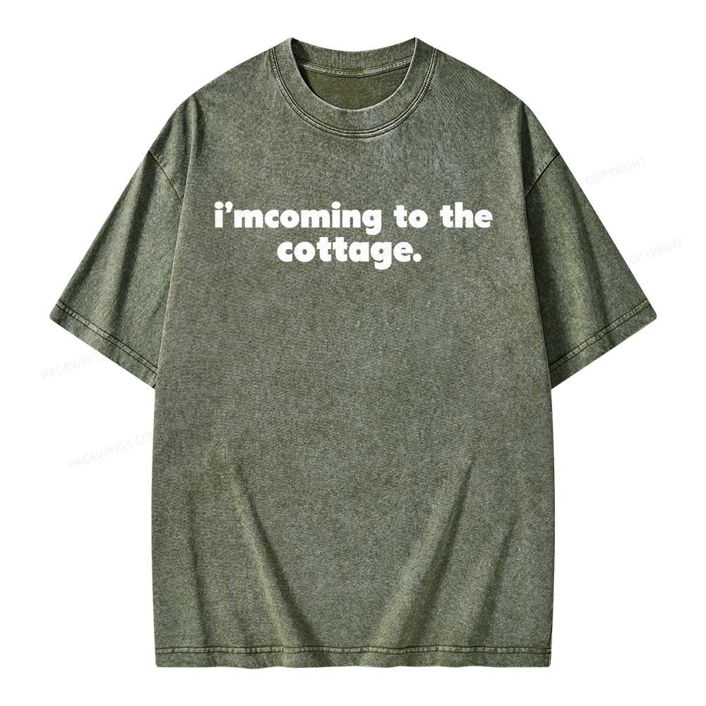Pagewings I'm Coming to the Cottage Unisex Washed T-shirt