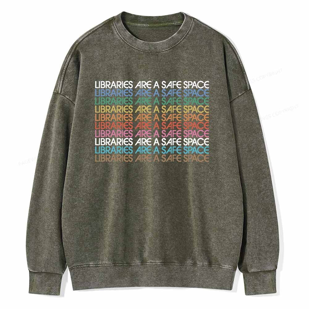 Pagewings Libraries Are For Everyone Unisex Washed Sweatshirt