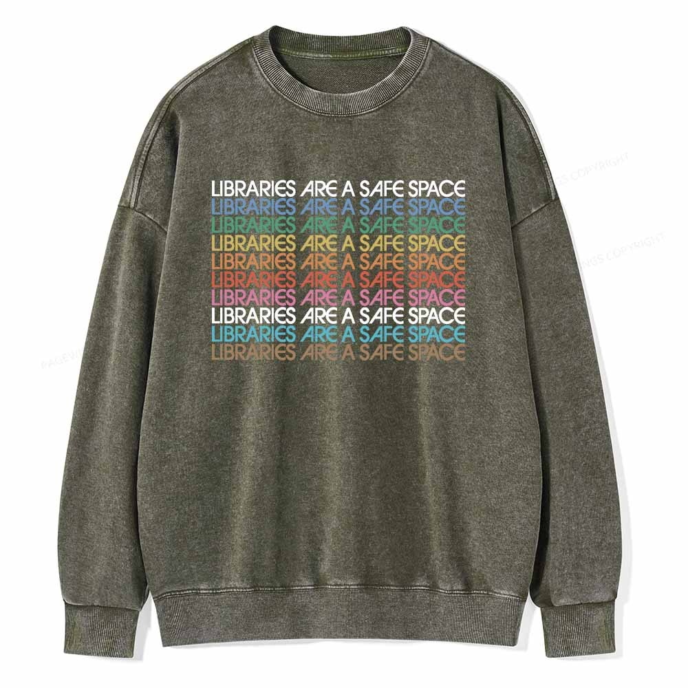 Pagewings Libraries Are For Everyone Unisex Washed Sweatshirt