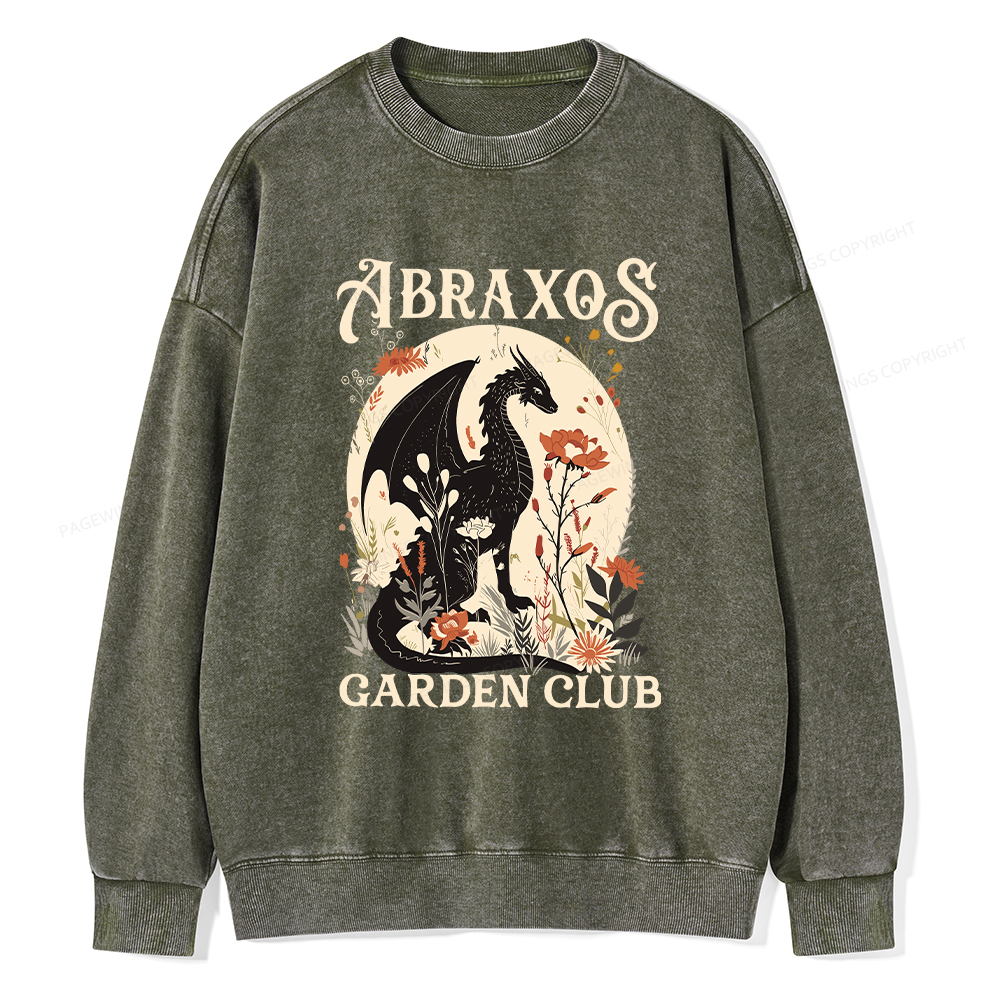 Pagewings Abraxos Flower Garden Club Washed Sweatshirt