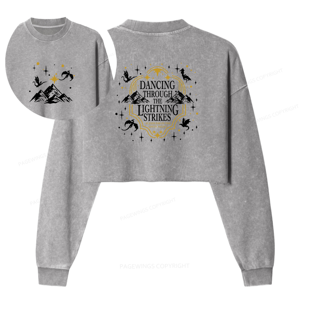 Pagewings Dragon Lover Washed Crop Sweatshirt