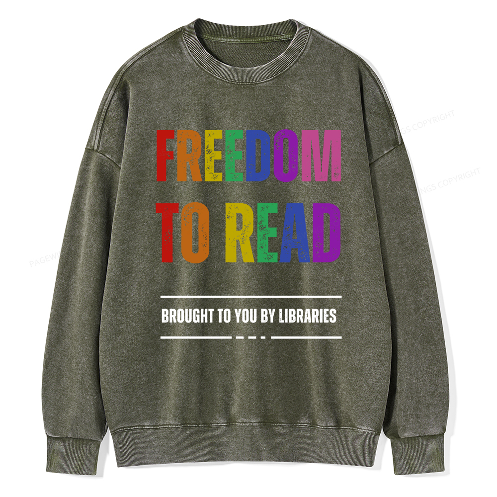 Pagewings Freedom to Read Washed Sweatshirt