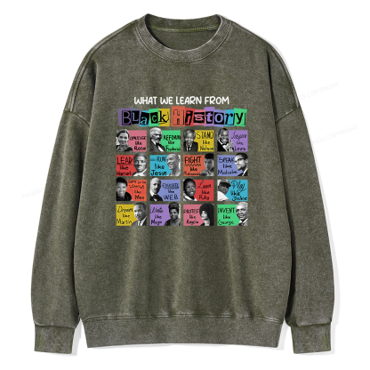 Pagewings What We Learn From Black History Washed Sweatshirt