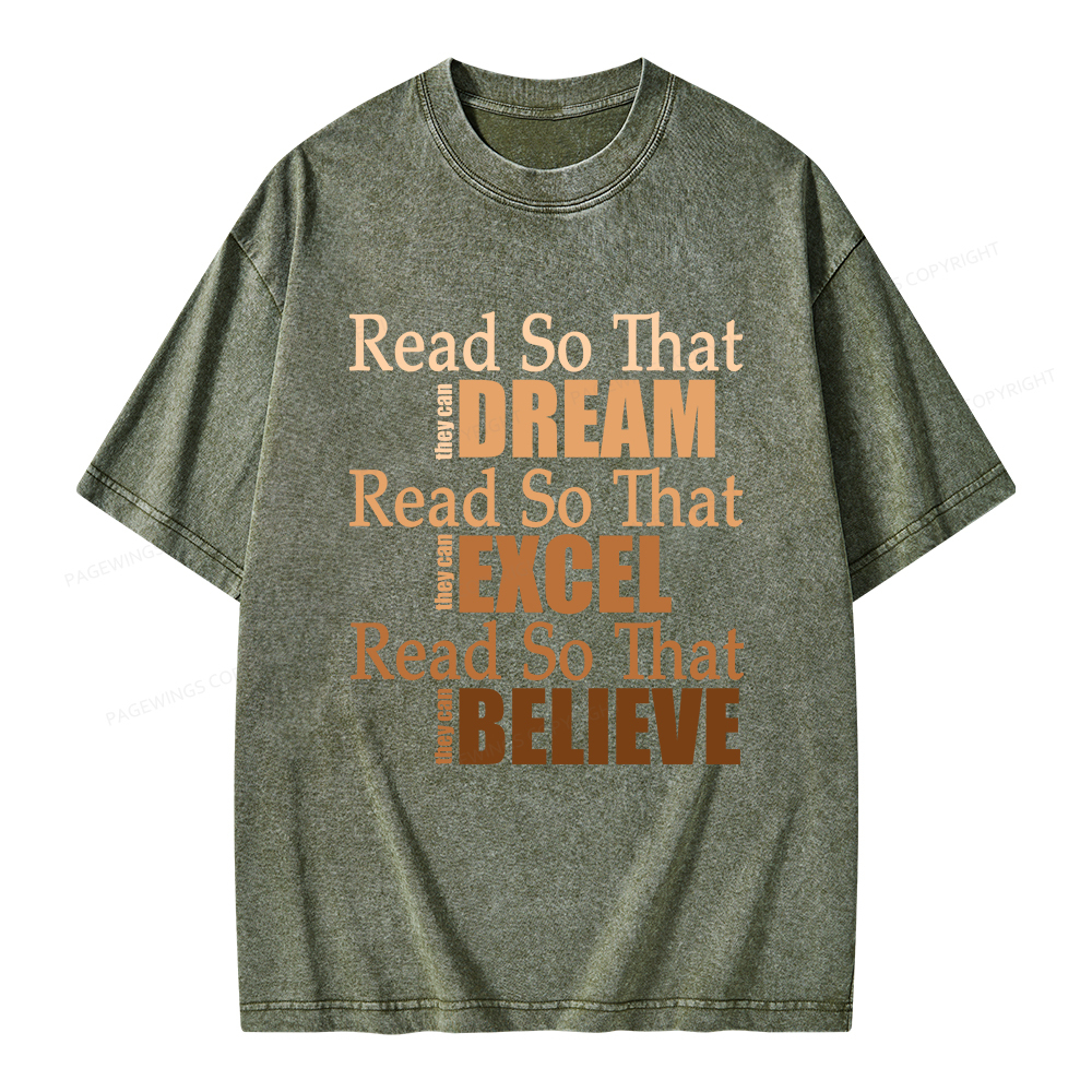 Pagewings Read Black History Unisex Washed T-shirt