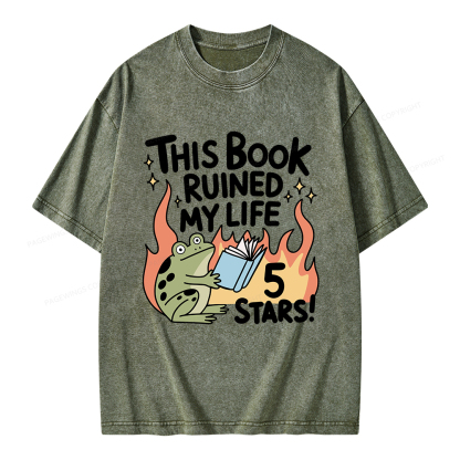 Pagewings This Book Ruined My Life 5 Stars Unisex Washed T-shirt