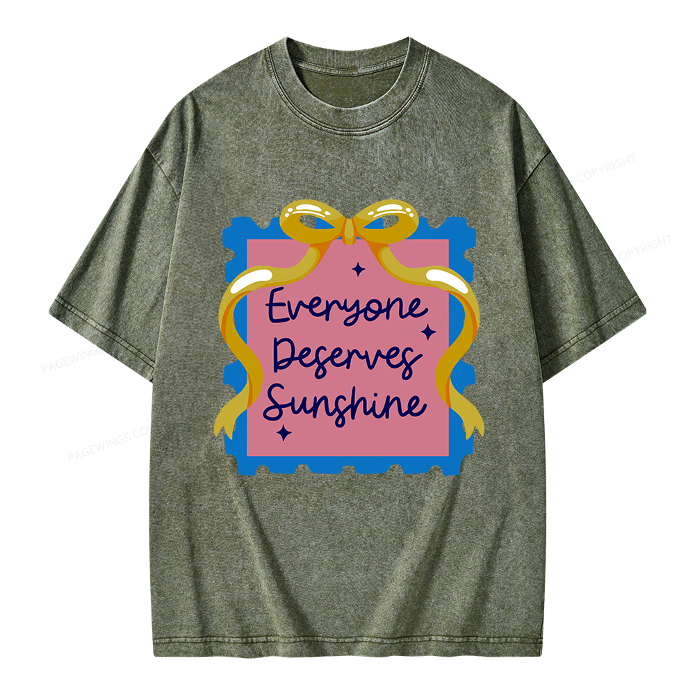Pagewings Everyone Deserves Sunshine Unisex Washed T-shirt