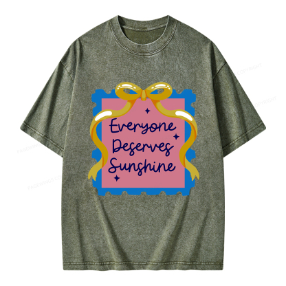 Pagewings Everyone Deserves Sunshine Unisex Washed T-shirt