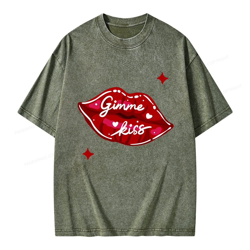 Pagewings Gimme Kiss Unisex Washed T-shirt