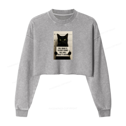 Pagewings Yes I Read It Washed Crop Sweatshirt