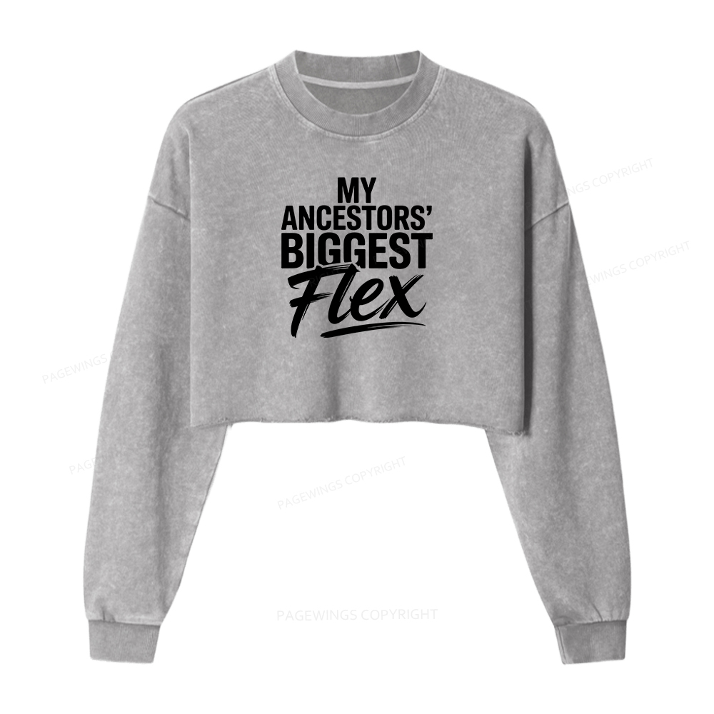 Pagewings Black History Month Washed Crop Sweatshirt