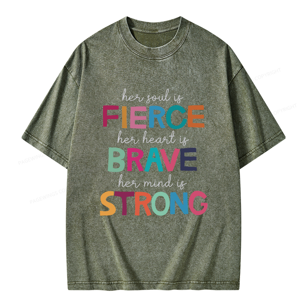 Pagewings Her Soul Is Fierce Unisex Washed T-shirt