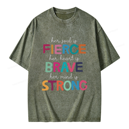 Pagewings Her Soul Is Fierce Unisex Washed T-shirt