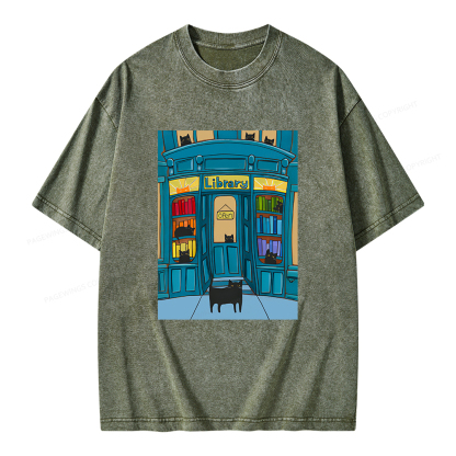 Pagewings Library Unisex Washed T-shirt