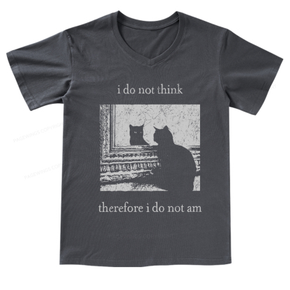 Pagewings I Do Not Think Therefore I Do Not Am V-neck T-shirt