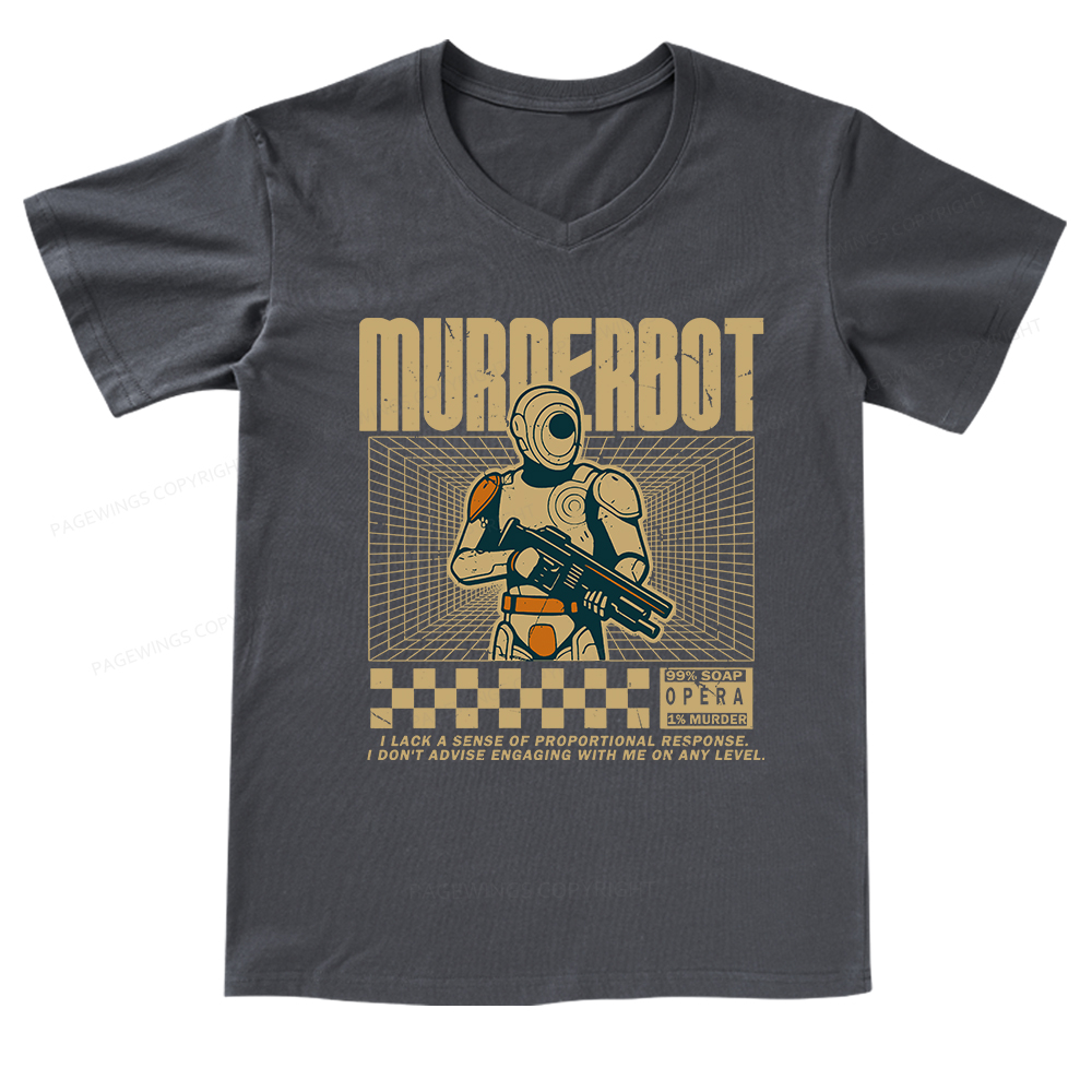 Pagewings Sci-Fiction Robot Hobby V-neck T-shirt