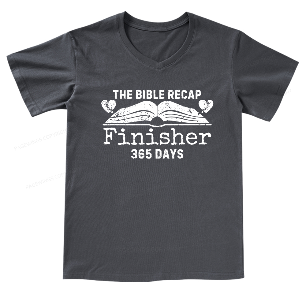 Pagewings The Bible Recap Finisher 365 Days V-neck T-shirt