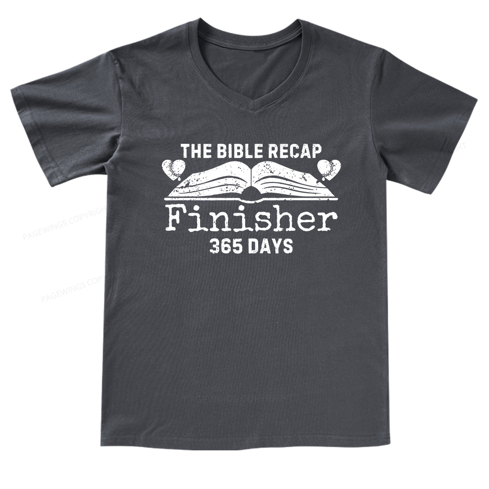 Pagewings The Bible Recap Finisher 365 Days V-neck T-shirt