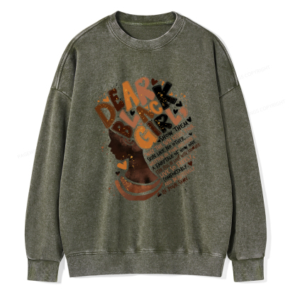 Pagewings Dear Black Girl Black History Month Washed Sweatshirt