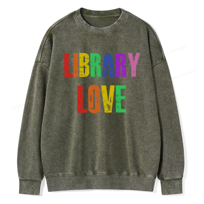 Pagewings Rainbow Library Love Washed Sweatshirt