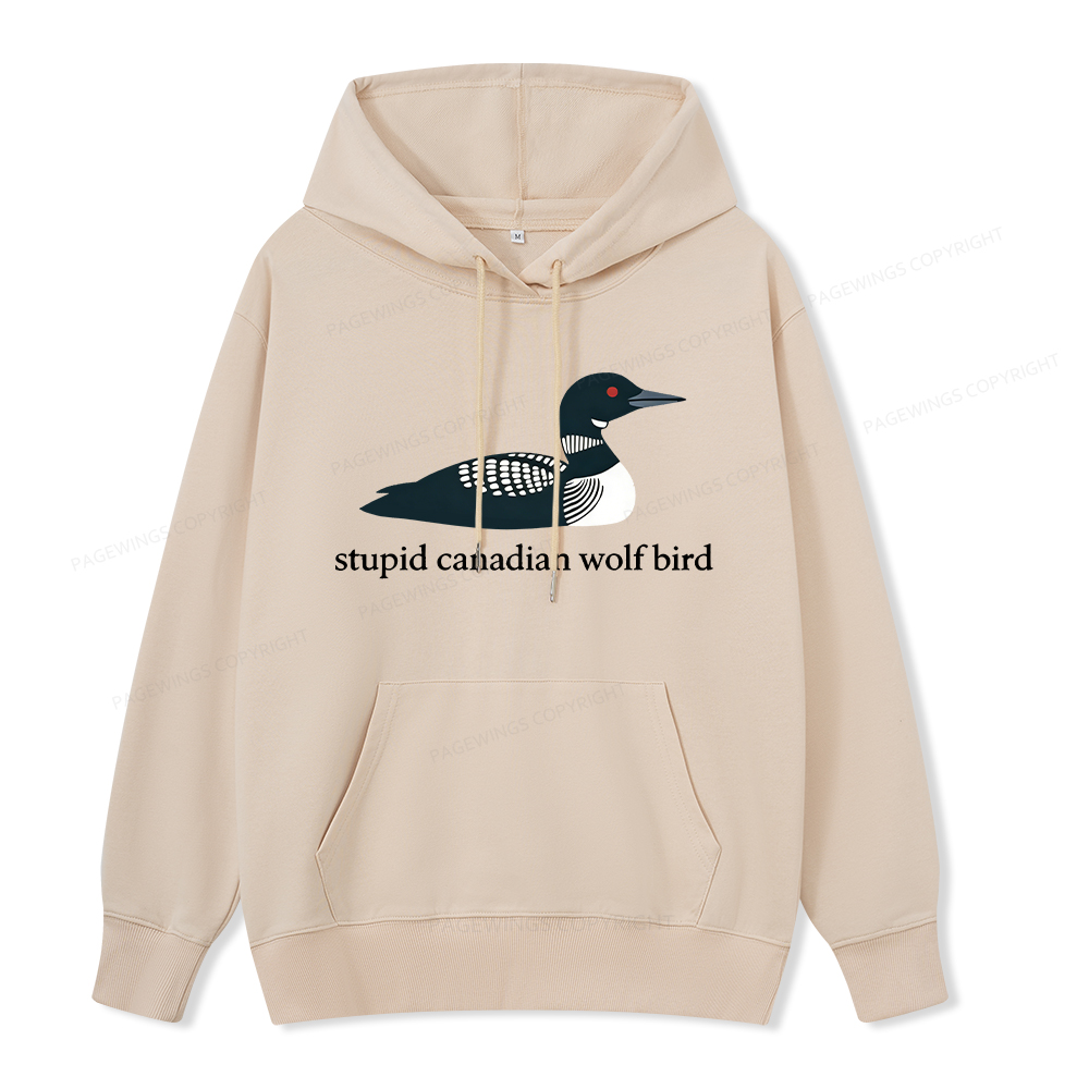 Pagewings Stupid Canadian Wolf Bird Unisex Classic Hoodie