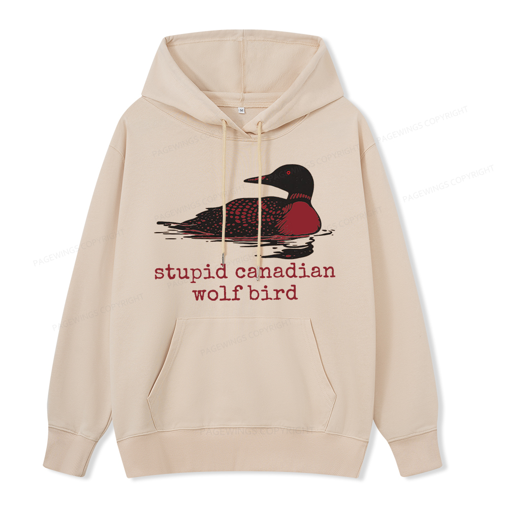 Pagewings Stupid Canadian Wolf Bird Unisex Classic Hoodie