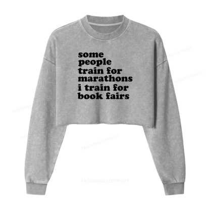 Pagewings School Librarian Washed Crop Sweatshirt