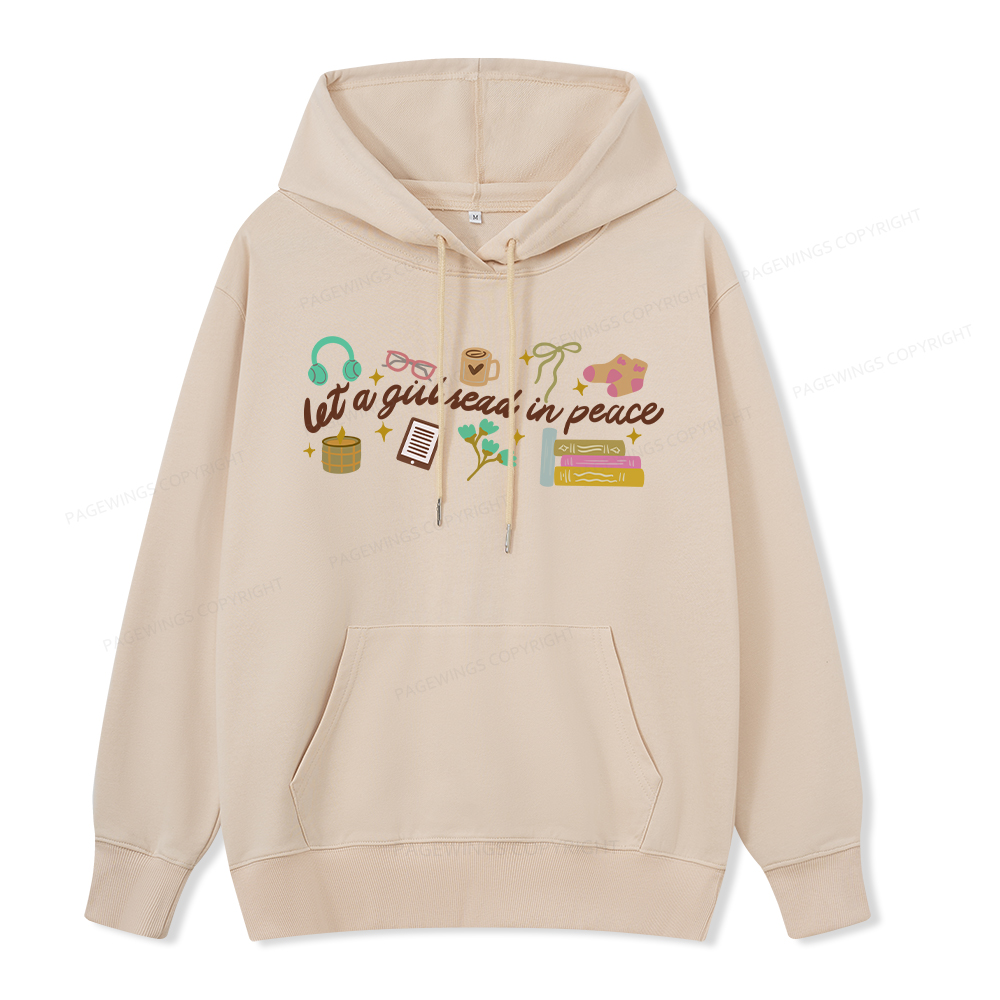Pagewings Let a Girl Read in Peace Unisex Classic Hoodie