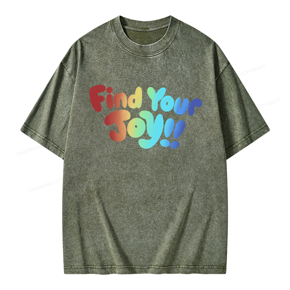 Pagewings Find Your Joy Unisex Washed T-shirt