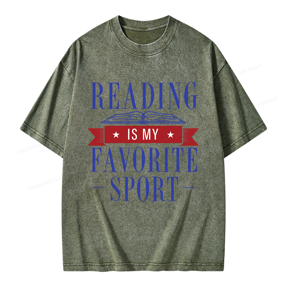 Pagewings Reading Is My Favorite Sport Unisex Washed T-shirt