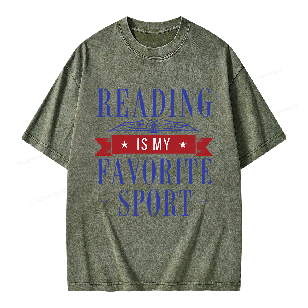 Pagewings Reading Is My Favorite Sport Unisex Washed T-shirt