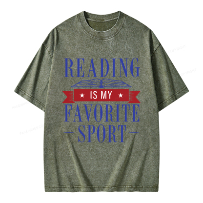 Pagewings Reading Is My Favorite Sport Unisex Washed T-shirt