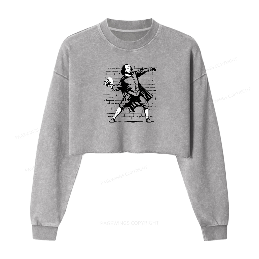Pagewings The Poet Washed Crop Sweatshirt