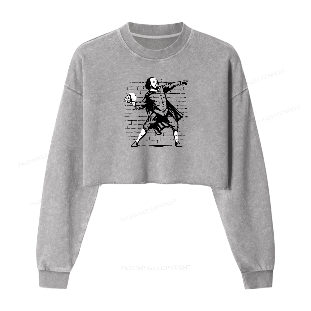 Pagewings The Poet Washed Crop Sweatshirt