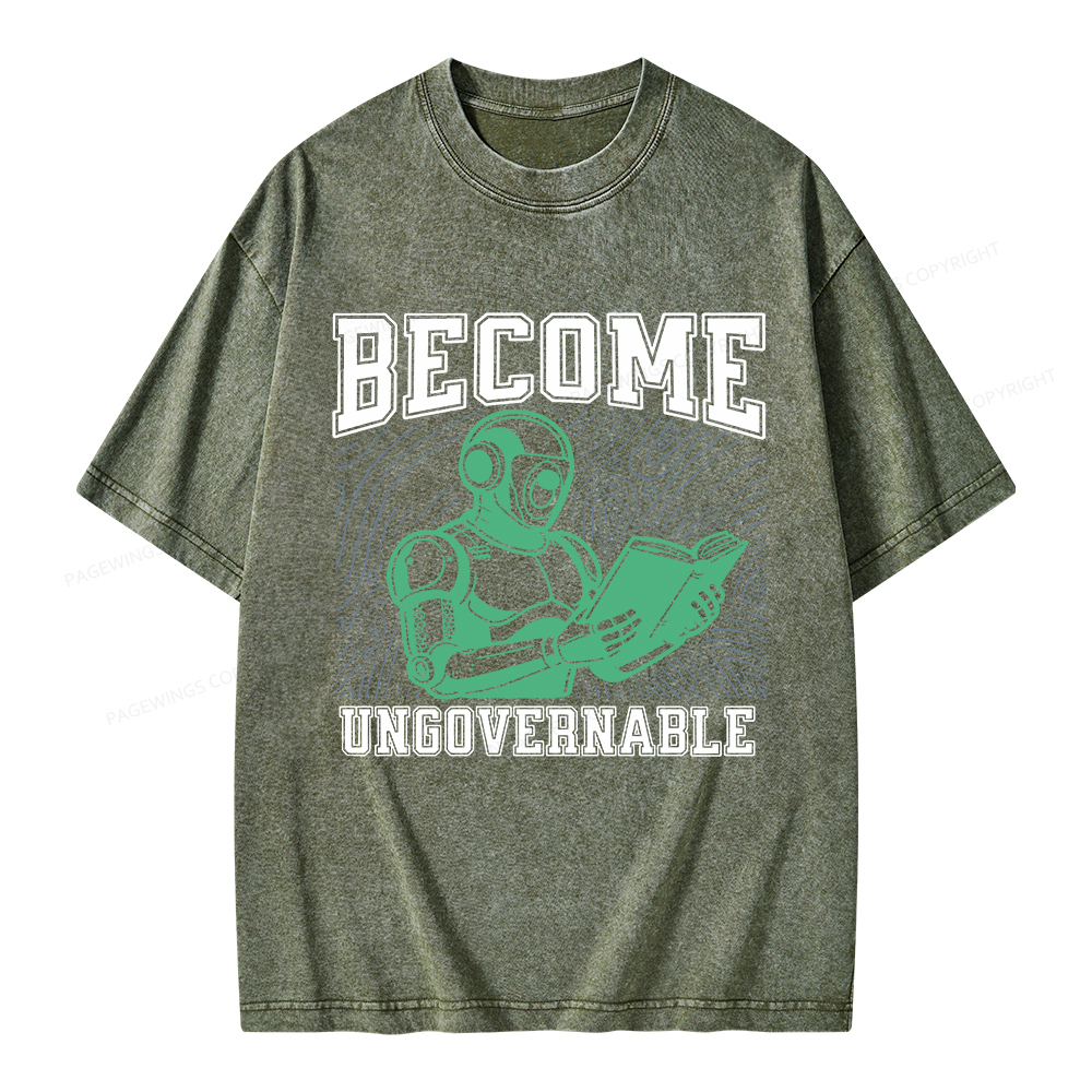 Pagewings Become Ungovernable Unisex Washed T-shirt
