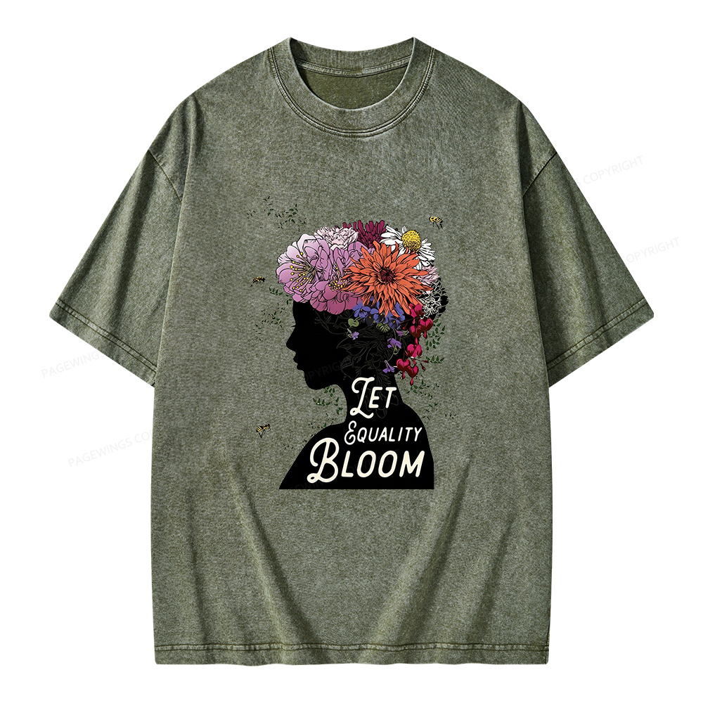Pagewings Let Equality Bloom Unisex Washed T-shirt