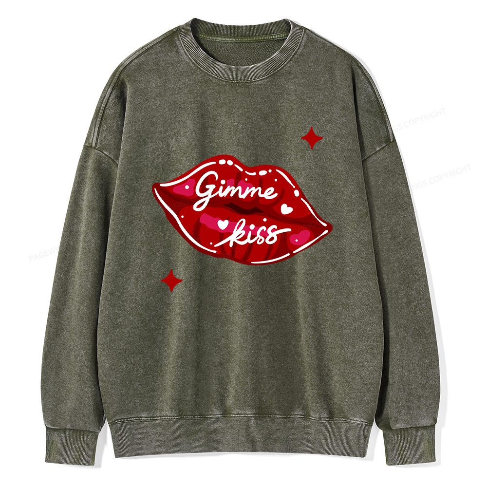 Pagewings Gimme Kiss Washed Sweatshirt