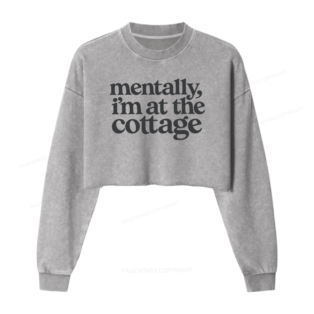 Pagewings At The Cottage Washed Crop Sweatshirt