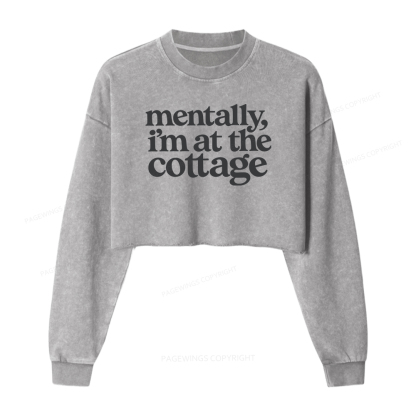 Pagewings At The Cottage Washed Crop Sweatshirt