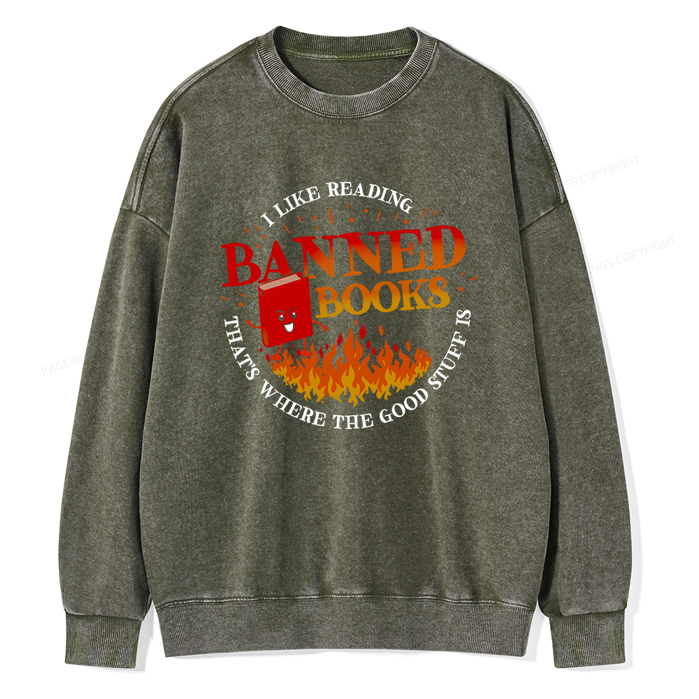Pagewings Banned Books Washed Sweatshirt