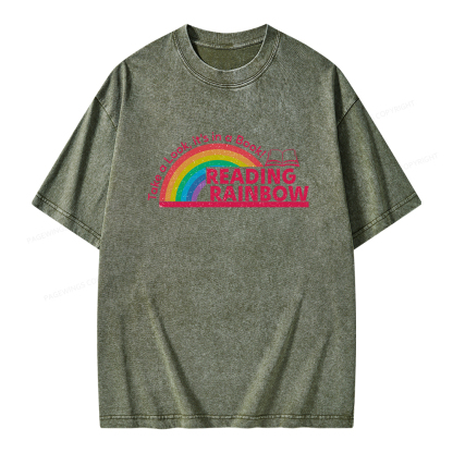Pagewings Reading Rainbow Unisex Washed T-shirt