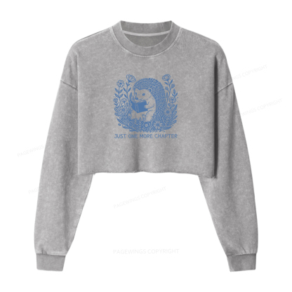 Pagewings Just One More Chapter Washed Crop Sweatshirt